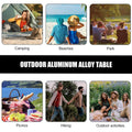 Premium Mini Aluminium Alloy Folding Camping Table Black 29x21cm