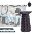 Premium Retractable Folding Camping Stool - Black