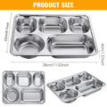 8pcs Stainless Steel Dinner Plates, 11.02" Deep Square Design, Food Safe - SuperSaverAU - view 1