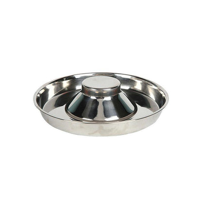 Stainless Steel Pet Bowl Slow Feeder Dish Puppy Dog Cat Food Feeding Weaning Bowl - L