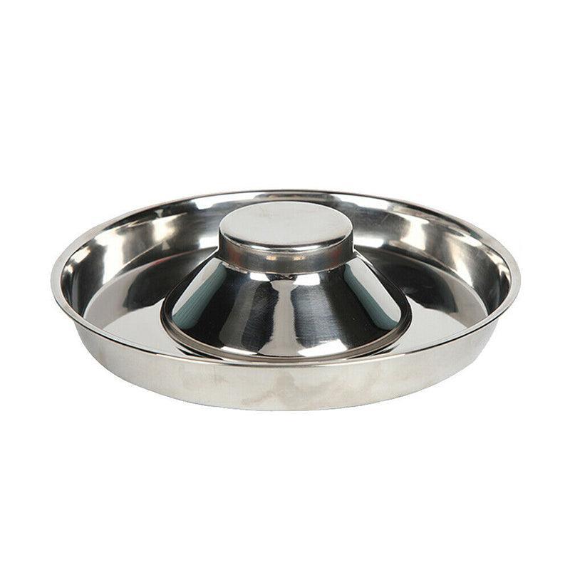 Stainless Steel Pet Bowl Slow Feeder Dish Puppy Dog Cat Food Feeding Weaning Bowl - L - SuperSaverAU - view 7