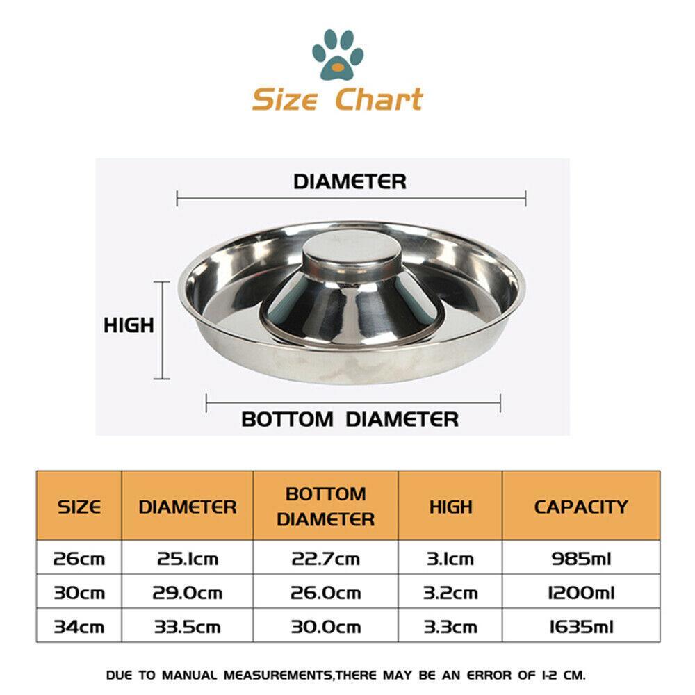 Stainless Steel Pet Bowl Slow Feeder Dish Puppy Dog Cat Food Feeding Weaning Bowl - M - SuperSaverAU - view 3