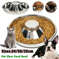 Premium Stainless Steel Slow Feeder Pet Bowl – Silver Small