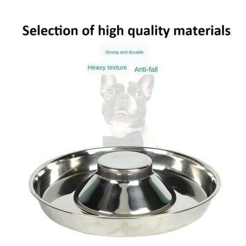 Premium Stainless Steel Slow Feeder Pet Bowl – Silver Small