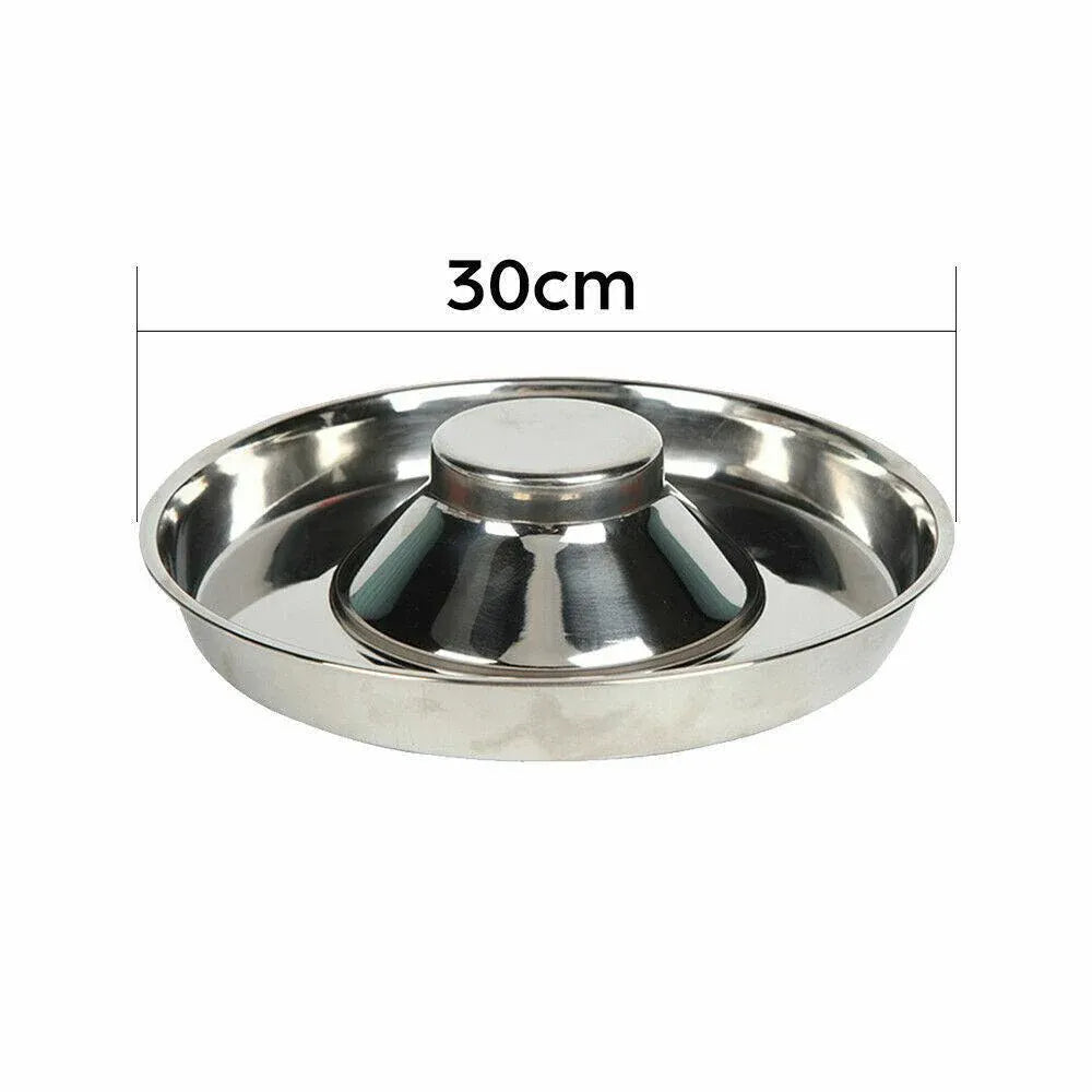 Premium Stainless Steel Slow Feeder Pet Bowl – Silver Small