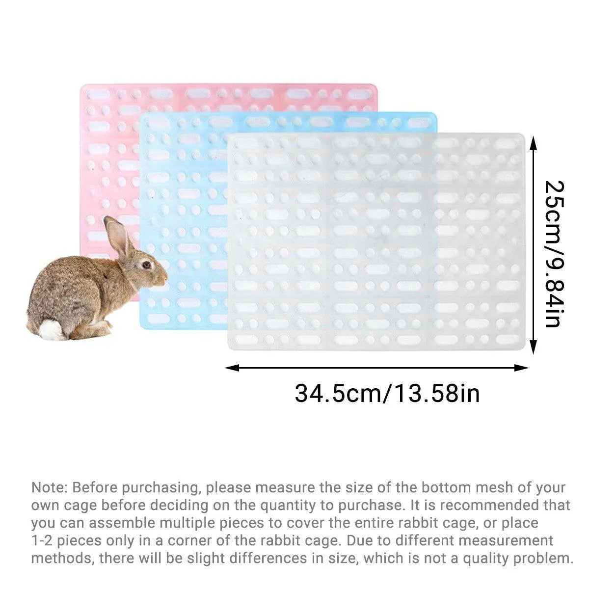 Premium Rabbit Foot Mats 2pcs TPE Cage Pads - Pink