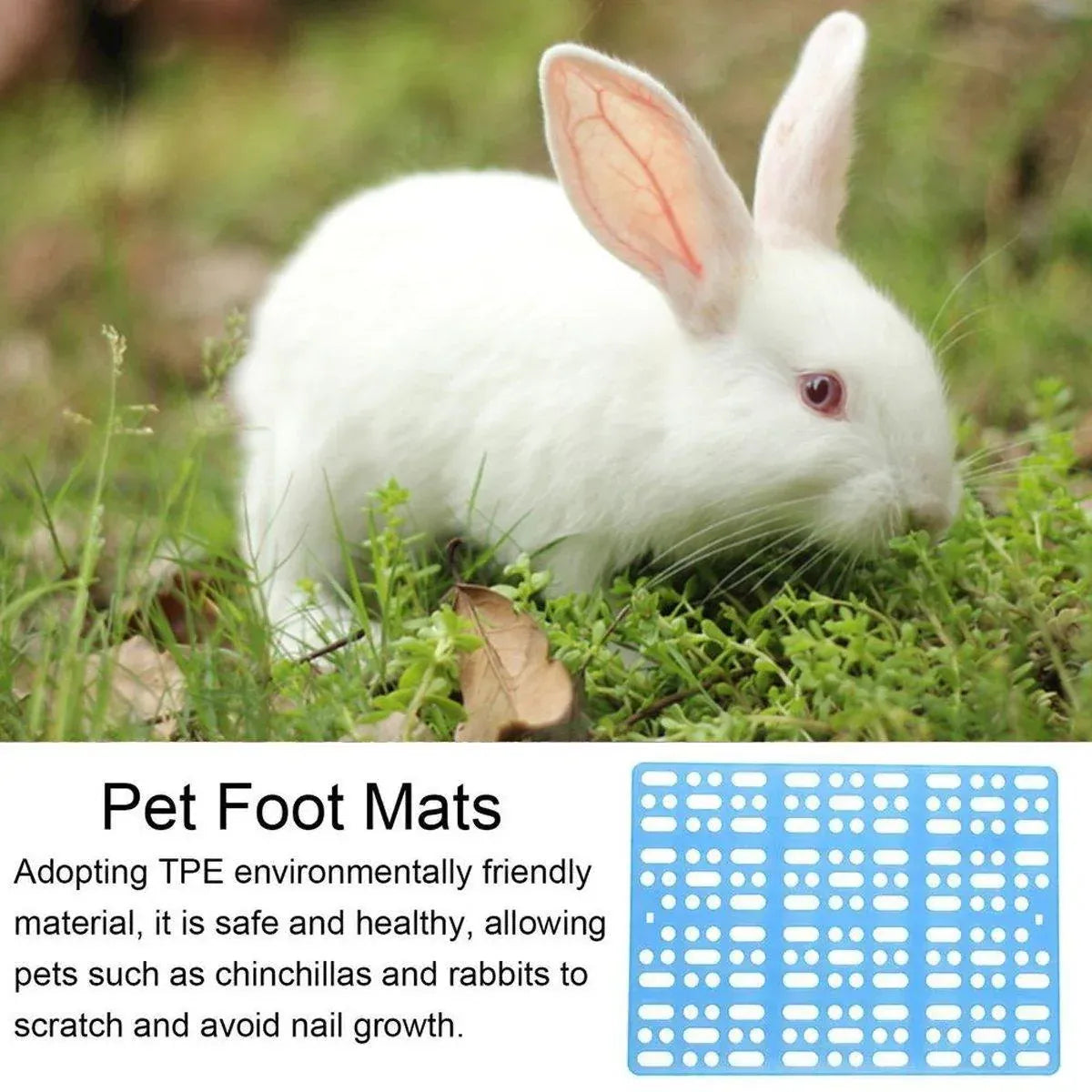 Premium Rabbit Foot Mats 2pcs TPE Cage Pads - Pink