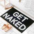 Non-Slip Absorbent Bathroom Floor Mat 60cm x 40cm Microfiber Black "Get Naked" - SuperSaverAU - view 2
