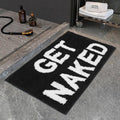 Non-Slip Absorbent Bathroom Floor Mat 60cm x 40cm Microfiber Black "Get Naked" - SuperSaverAU - view 3