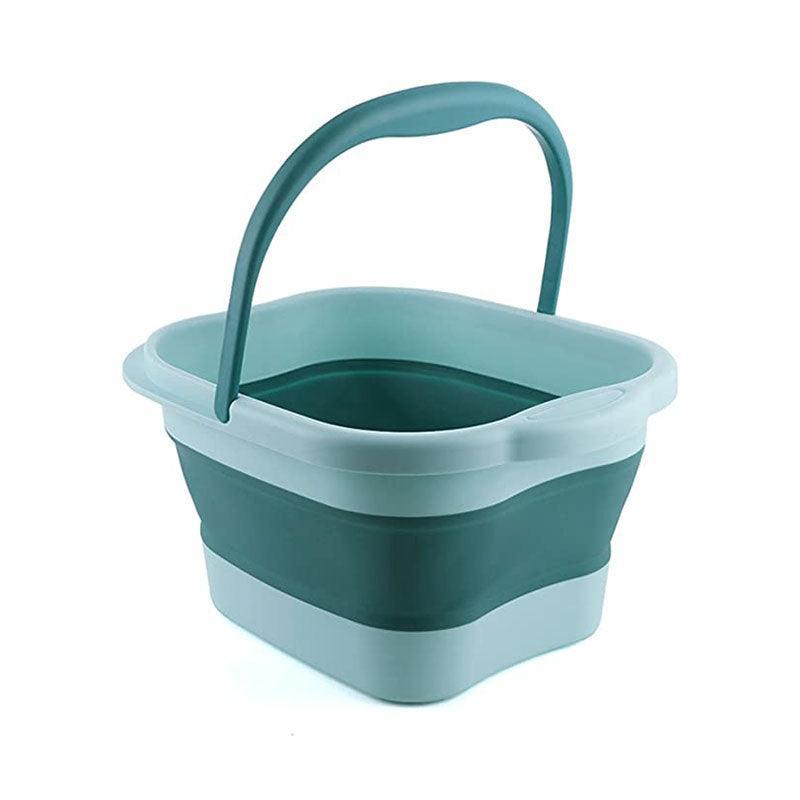 Premium Blue Foldable Foot Spa Pedicure Tub with Textured Massage Base and Handle