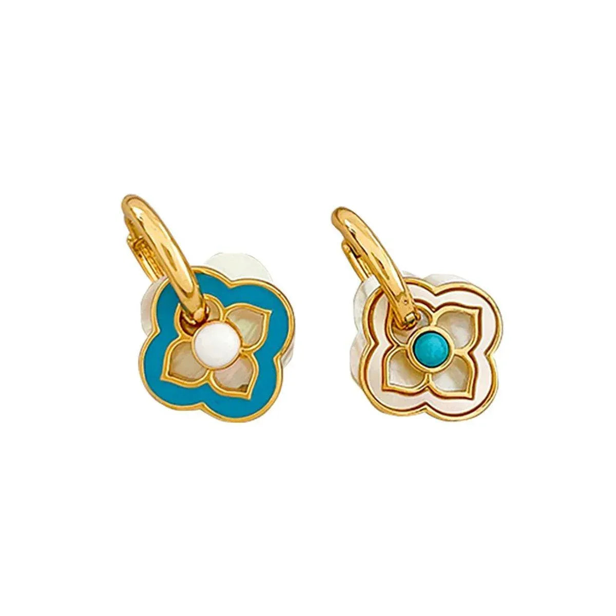 Premium AIMALL Natural Shell Four Leaf Clover Earrings