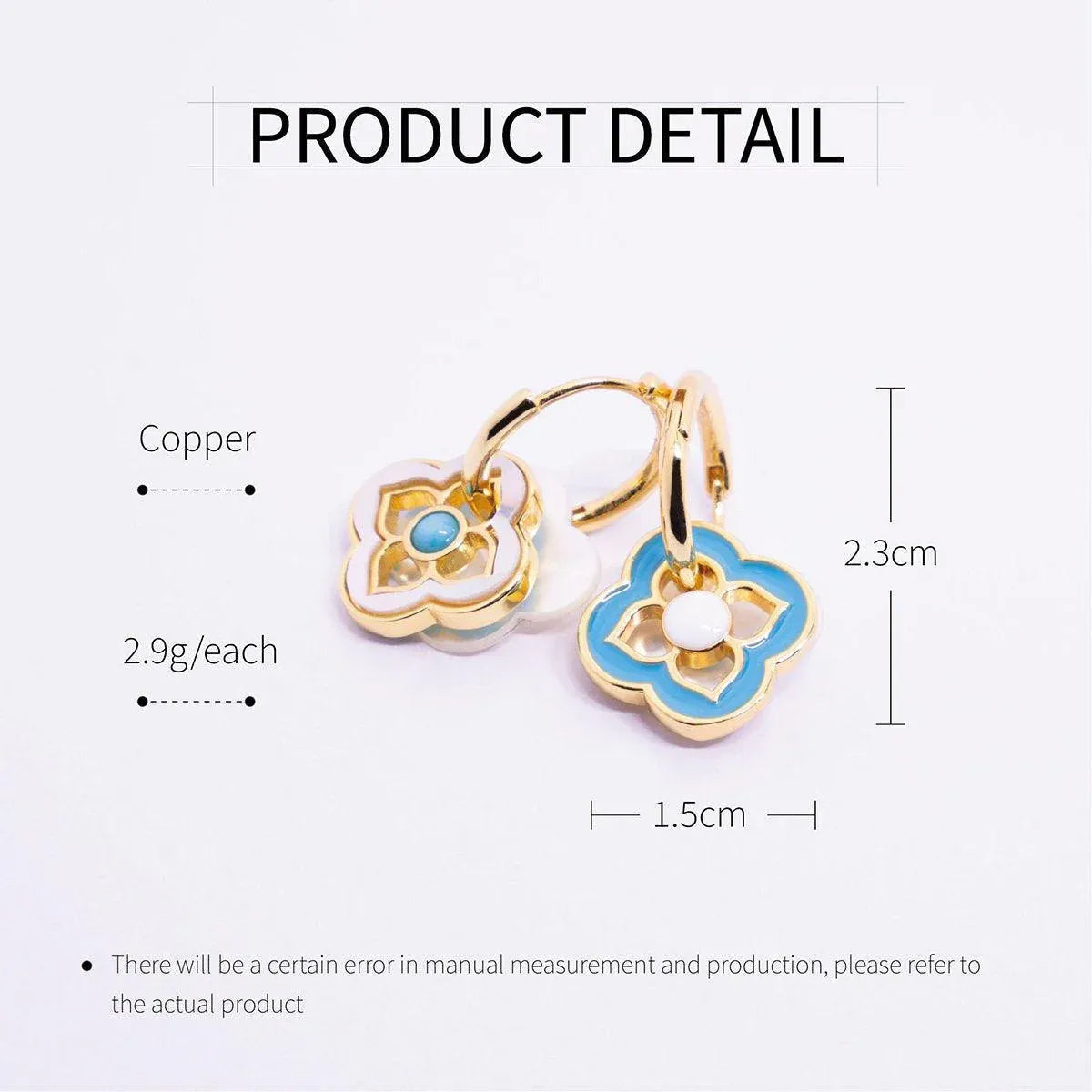 Premium AIMALL Natural Shell Four Leaf Clover Earrings