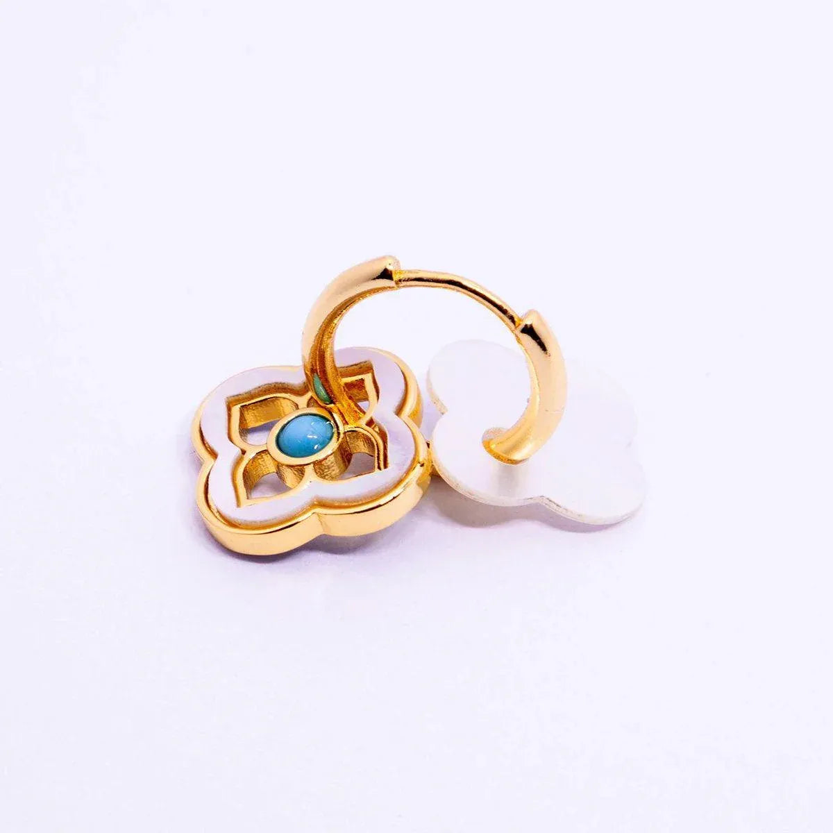 Premium AIMALL Natural Shell Four Leaf Clover Earrings