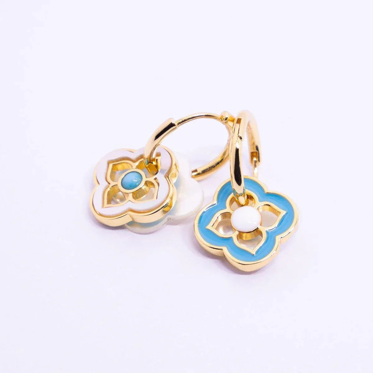Premium AIMALL Natural Shell Four Leaf Clover Earrings