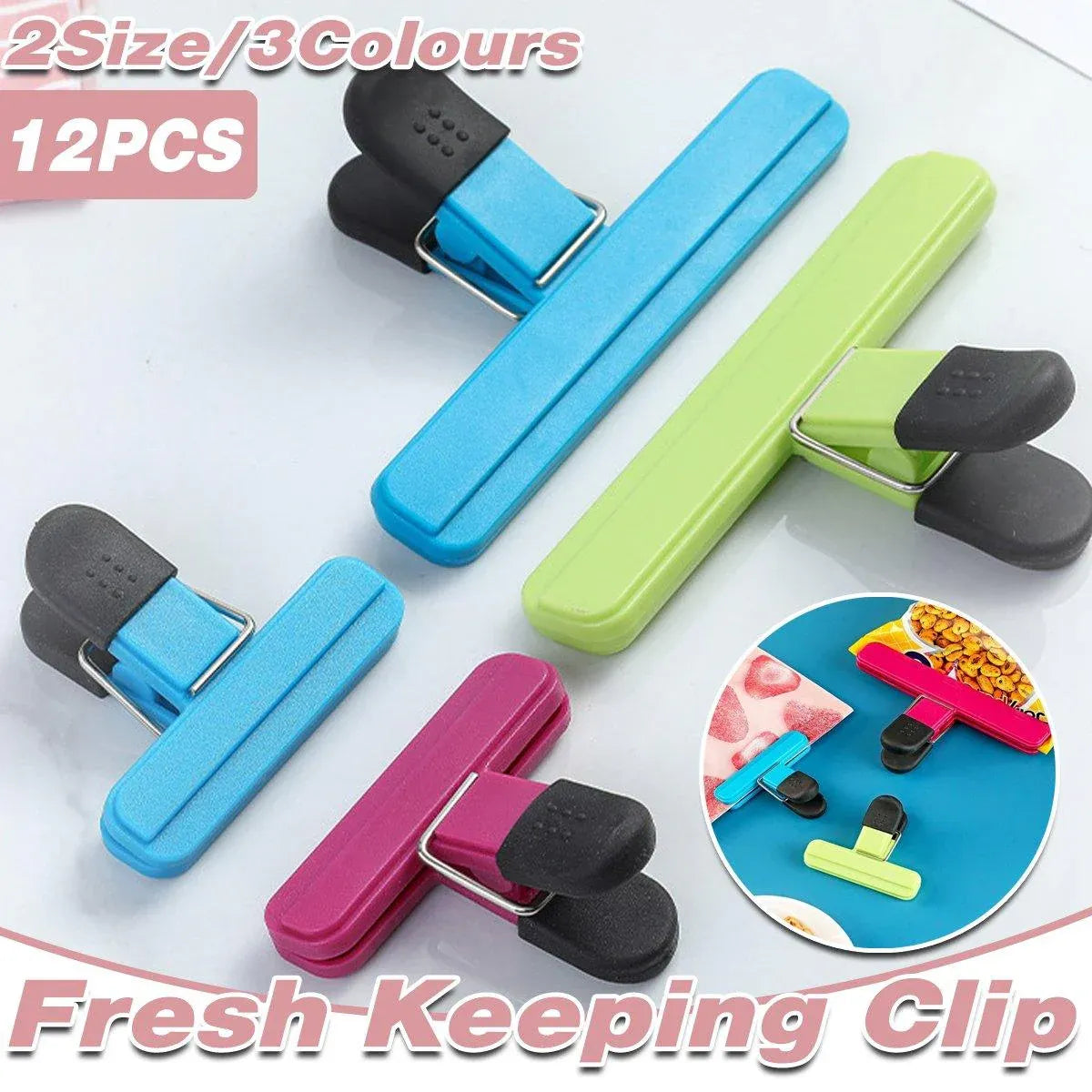 Premium Plastic Food Storage Sealing Clips – 12 Pack