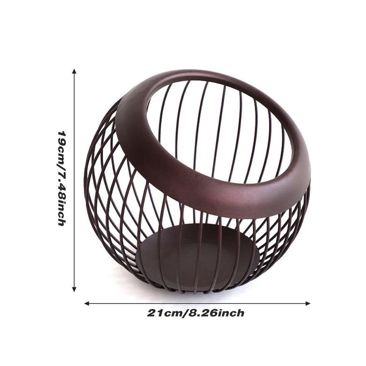 Creative Iron Storage Basket, 19 cm x 21 cm, Modern Design for Fruits & Capsules - SuperSaverAU - view 2
