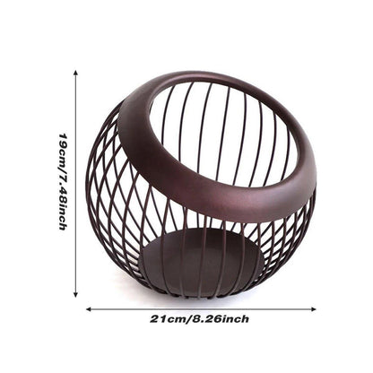 Creative Iron Storage Basket, 19 cm x 21 cm, Modern Design for Fruits & Capsules