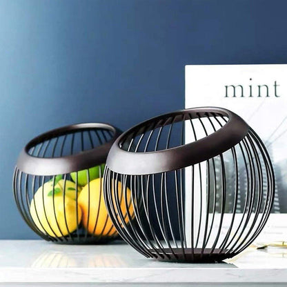 Creative Iron Storage Basket, 19 cm x 21 cm, Modern Design for Fruits & Capsules