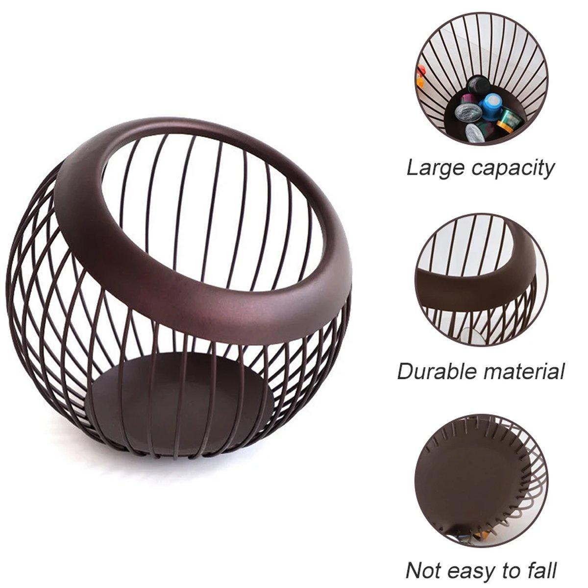 Creative Iron Storage Basket, 19 cm x 21 cm, Modern Design for Fruits & Capsules