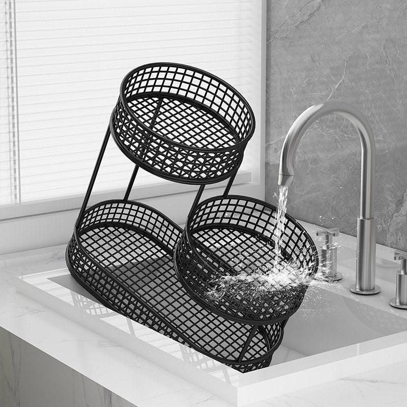 Premium Gold 3 Tier Metal Fruit Basket Snack Storage Rack Coffee Table Organiser