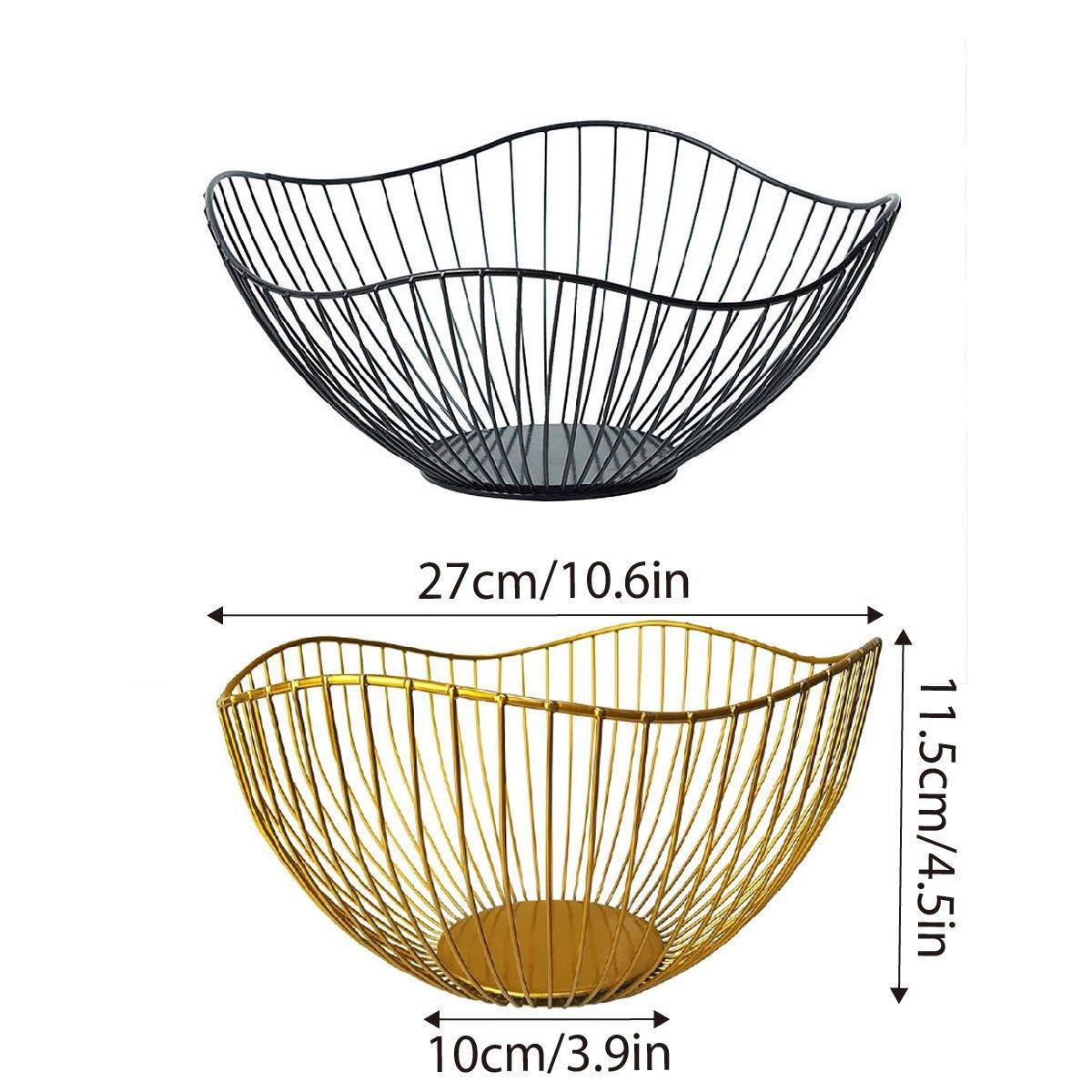 Large Iron Fruit Storage Basket - Elegant Home Decor