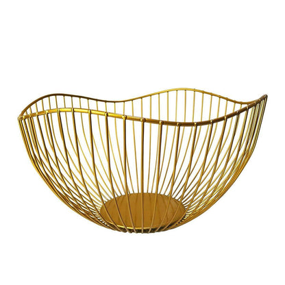 Large Iron Fruit Storage Basket - Elegant Home Decor
