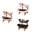 Modern Multi-layer Bamboo Fruit Snack Plate Rack Creative Living Room Plate Rack - Beige - SuperSaverAU - view 2