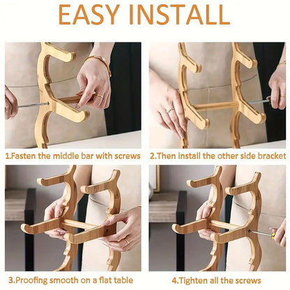 Modern Multi-layer Bamboo Fruit Snack Plate Rack Creative Living Room Plate Rack - Green