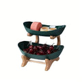 Modern Multi-layer Bamboo Fruit Snack Plate Rack Creative Living Room Plate Rack - Green - SuperSaverAU - view 6