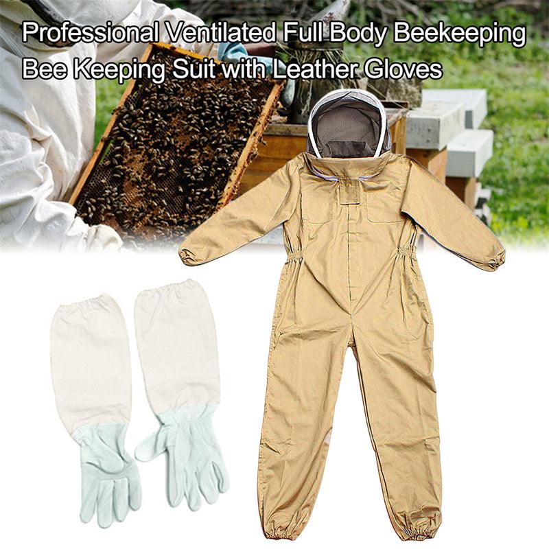 Premium Aimall Cotton Beekeeping Suit with Veil Hood & Gloves - L