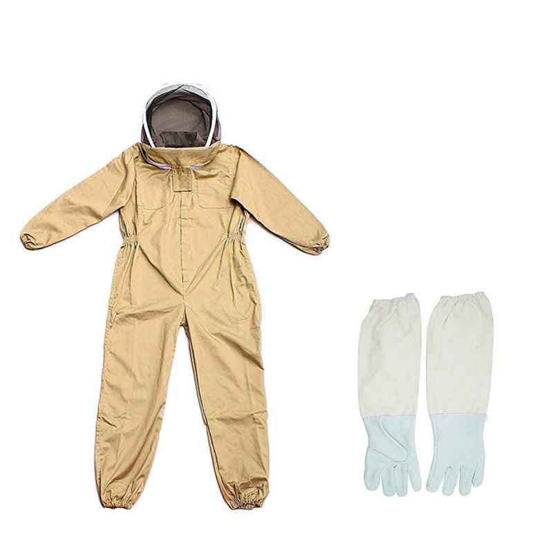 Premium Aimall Cotton Beekeeping Suit with Veil Hood & Gloves - L