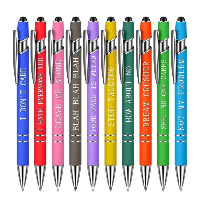 Premium Funny Swear Word Stylus Ballpoint Pens – Set B 10 Pack