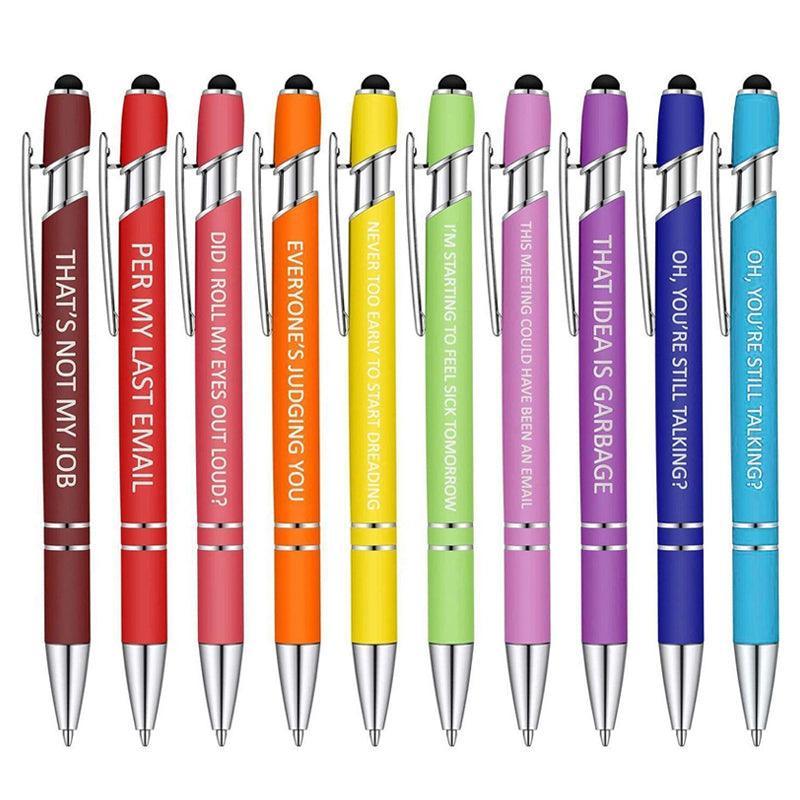Premium Funny Swear Word Stylus Ballpoint Pens – Set B 10 Pack