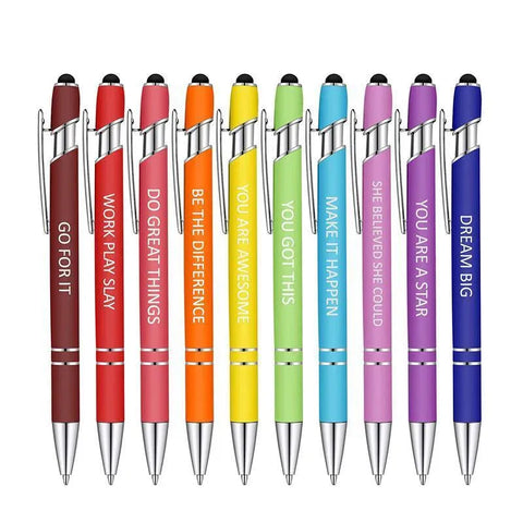 Premium Funny Swear Word Stylus Ballpoint Pens – Set C 10 Pack