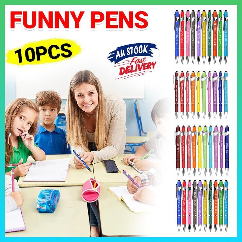 Premium Funny Swear Word Stylus Ballpoint Pens – Set C 10 Pack
