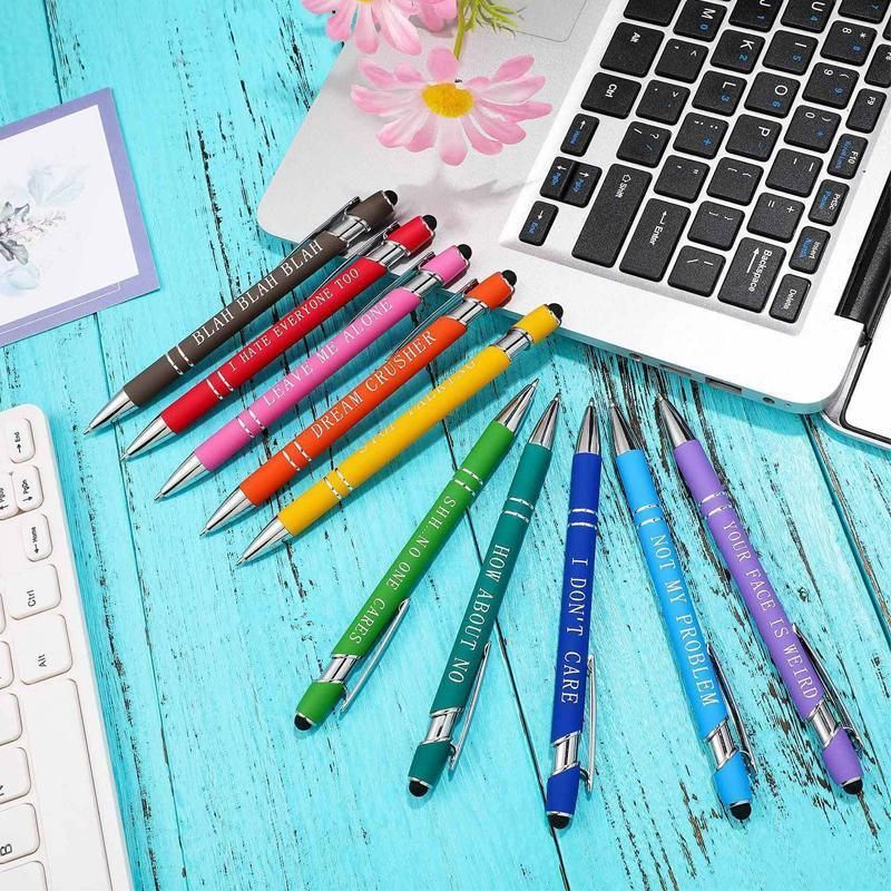 Premium Funny Swear Word Stylus Ballpoint Pens – Set C 10 Pack