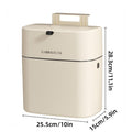Wall-Mounted Waste Bin with Flip-Top Lid, Cream White, 25.5 x 15 x 28.3cm - SuperSaverAU - view 2