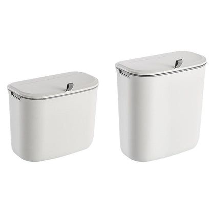 Wall-Mounted Wastebasket with Sliding Lid - 7L for Kitchen and Bathroom Use