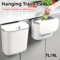 Premium Wall Mounted Wastebasket – White 9L with Sliding Lid