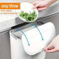 Premium Wall Mounted Wastebasket – White 9L with Sliding Lid