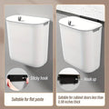 Premium Wall Mounted Wastebasket – White 9L with Sliding Lid