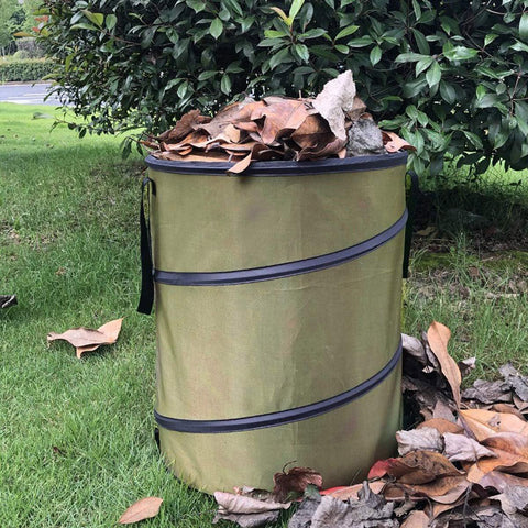 Foldable Garden Trash Can - Collapsible Oxford Cloth, Lock Design, Medium Size - SuperSaverAU - view 2