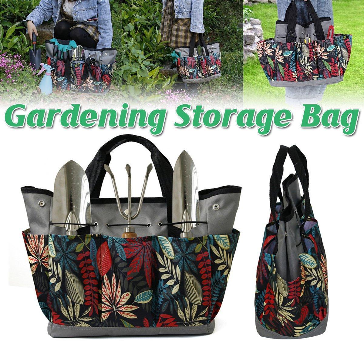 Gardening Storage Bag 34.3x17.2x30.5cm Waterproof with Pockets & Ergonomic Handle