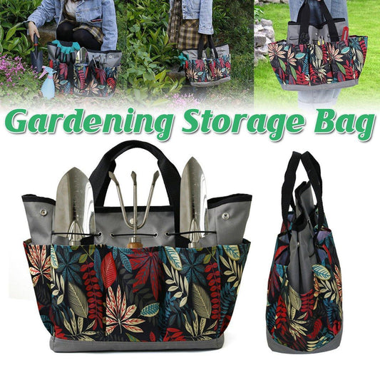 Gardening Storage Bag 34.3x17.2x30.5cm Waterproof with Pockets & Ergonomic Handle