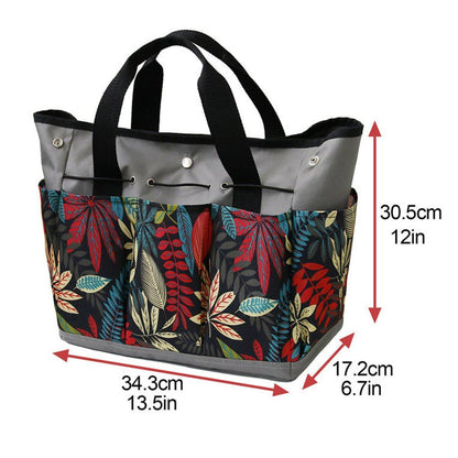 Gardening Storage Bag 34.3x17.2x30.5cm Waterproof with Pockets & Ergonomic Handle