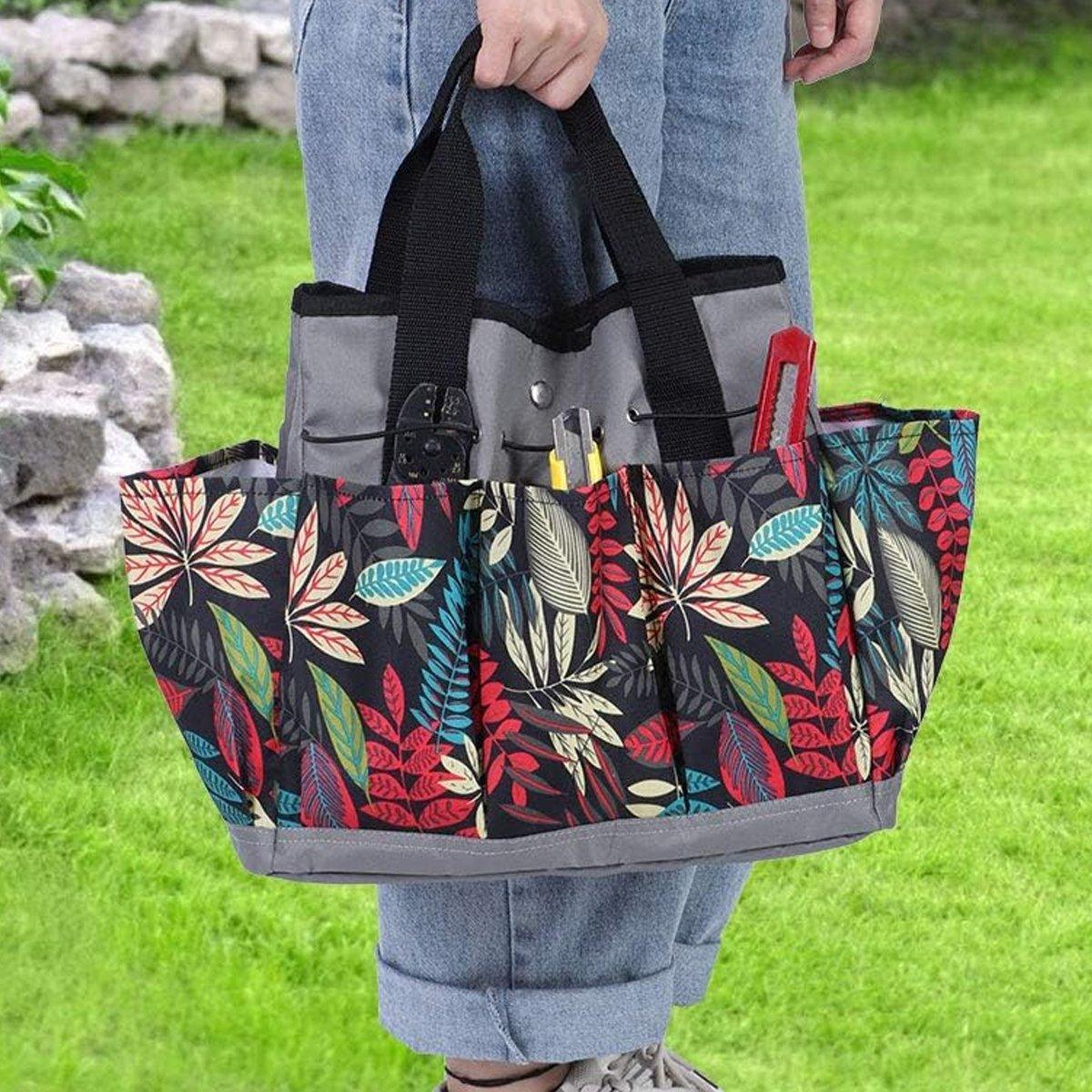 Gardening Storage Bag 34.3x17.2x30.5cm Waterproof with Pockets & Ergonomic Handle