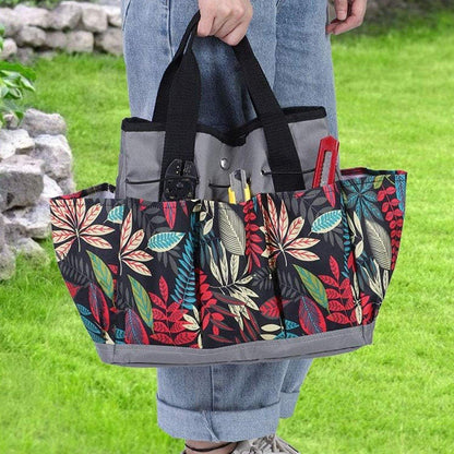 Gardening Storage Bag 34.3x17.2x30.5cm Waterproof with Pockets & Ergonomic Handle