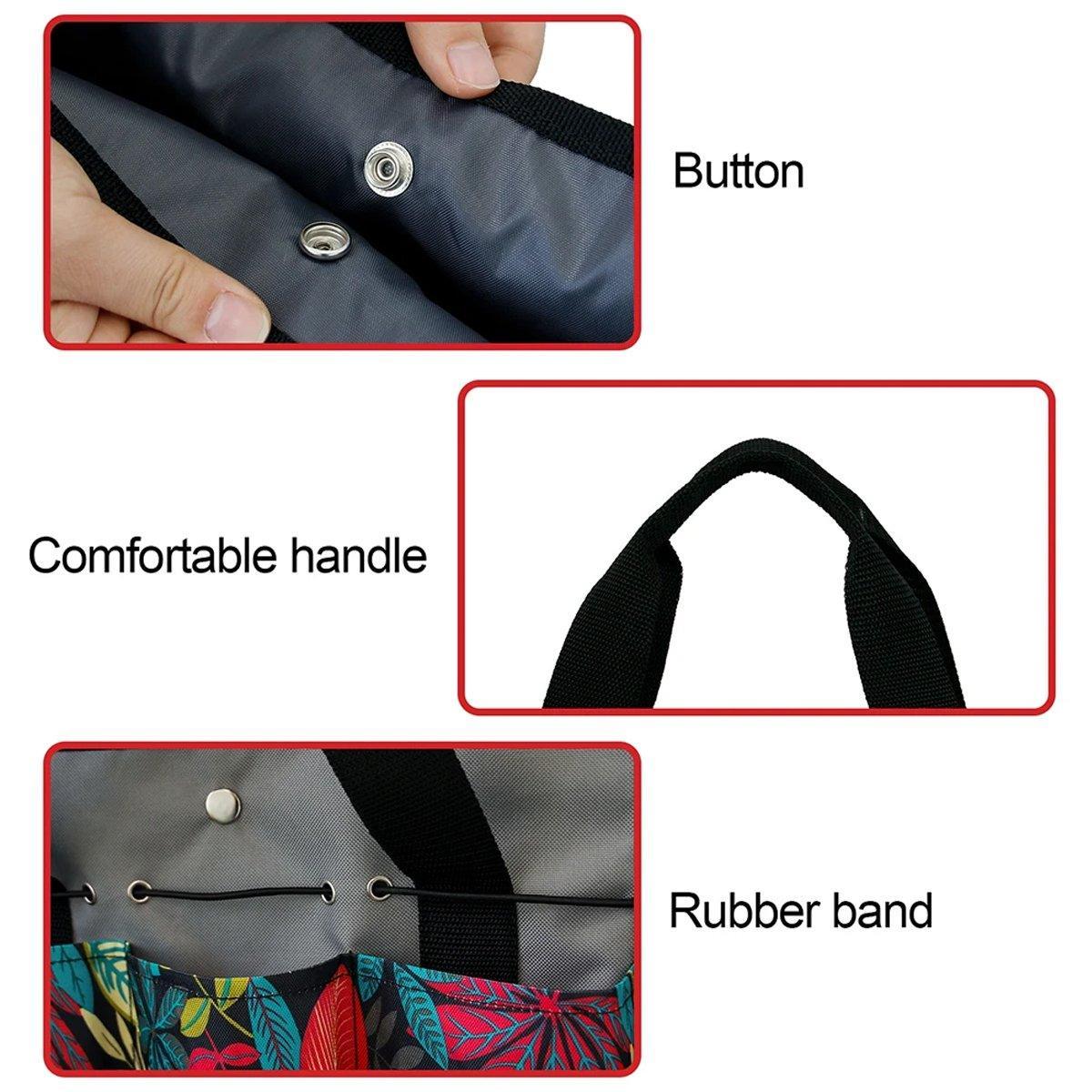 Gardening Storage Bag 34.3x17.2x30.5cm Waterproof with Pockets & Ergonomic Handle