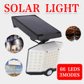 Premium 66 LED Solar Motion Sensor Security Light – 3 Head