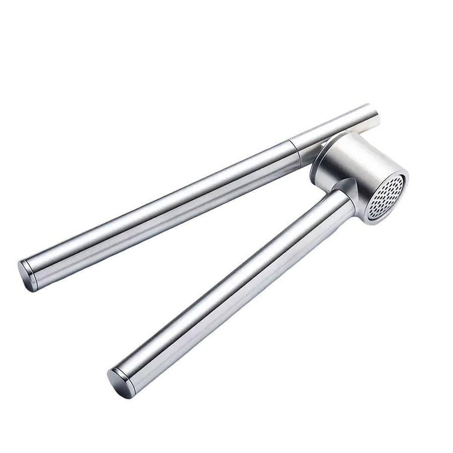 Premium Silver Stainless Steel Garlic Press and Peeler Kitchen Crusher